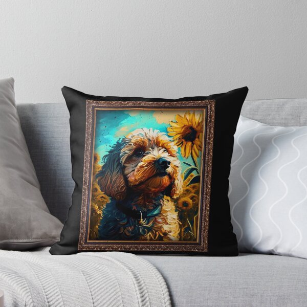Item preview, Cockapoo Sunflower Painting Adorable Dog designed and sold by rafaeltto.