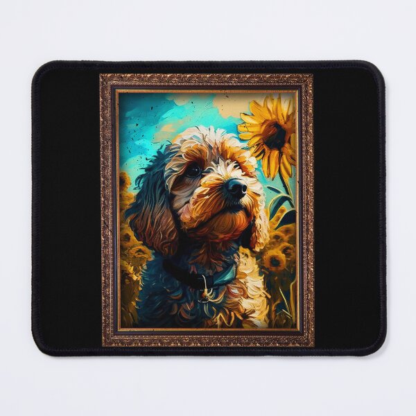 Item preview, Cockapoo Sunflower Painting Adorable Dog designed and sold by rafaeltto.