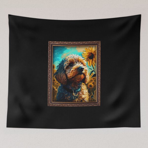 Item preview, Cockapoo Sunflower Painting Adorable Dog designed and sold by rafaeltto.