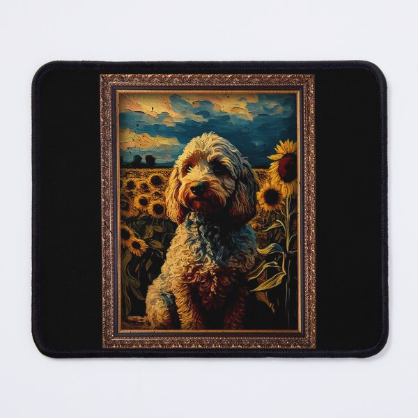 Item preview, Cockapoo Sunflower Painting Adorable Dog designed and sold by rafaeltto.