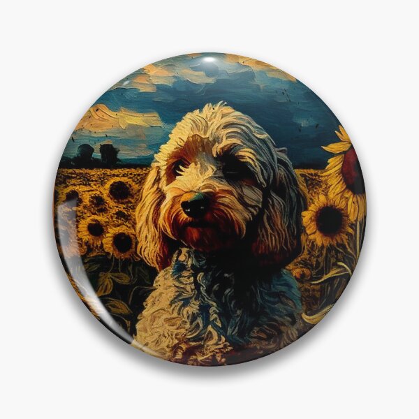 Item preview, Cockapoo Sunflower Painting Adorable Dog designed and sold by rafaeltto.
