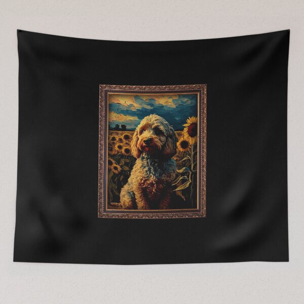 Item preview, Cockapoo Sunflower Painting Adorable Dog designed and sold by rafaeltto.