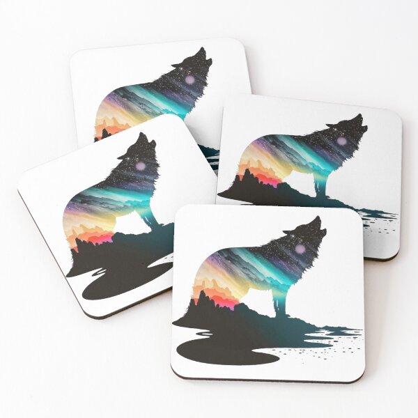 Item preview, Howling Wolf Cosmic Space Watercolor  designed and sold by dencha.