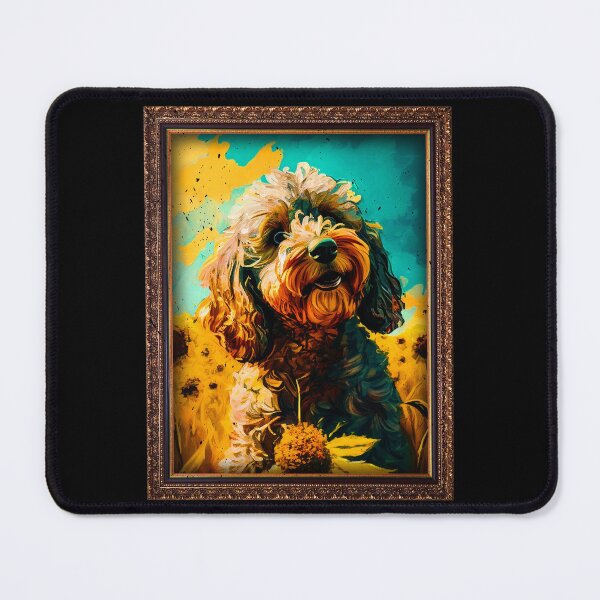 Item preview, Cockapoo Sunflower Painting Adorable Dog designed and sold by rafaeltto.