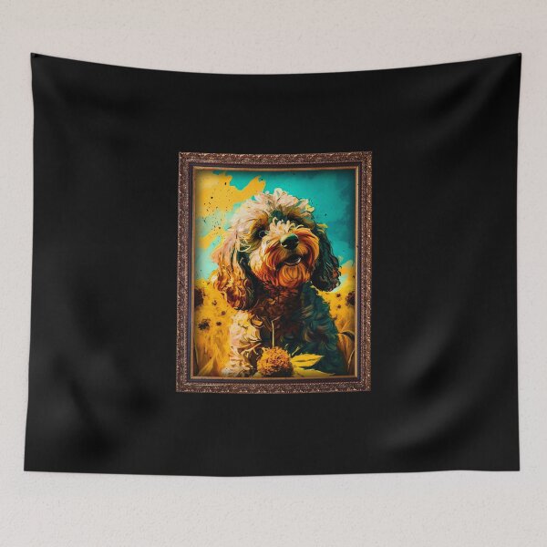 Item preview, Cockapoo Sunflower Painting Adorable Dog designed and sold by rafaeltto.