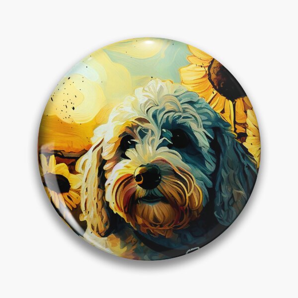 Item preview, Cockapoo Sunflower Painting Adorable Dog designed and sold by rafaeltto.