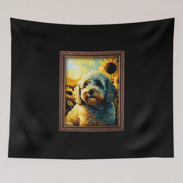 Item preview, Cockapoo Sunflower Painting Adorable Dog designed and sold by rafaeltto.