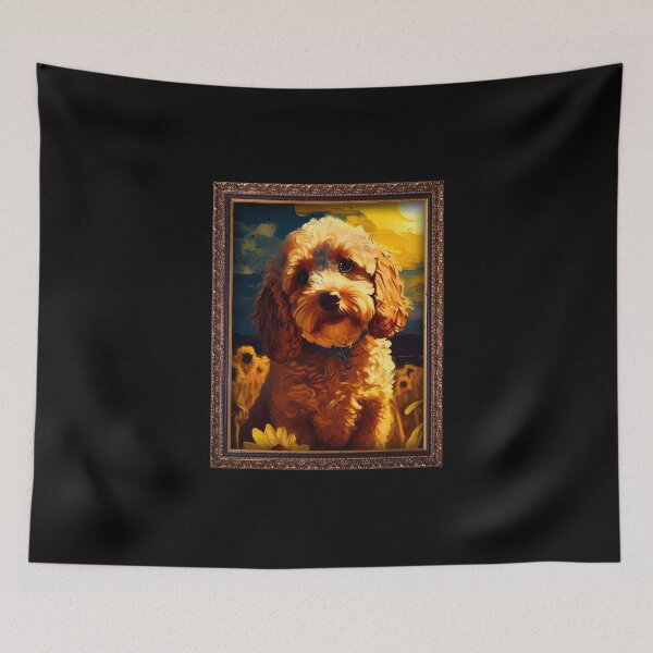 Item preview, Cockapoo Sunflower Painting Adorable Dog designed and sold by rafaeltto.