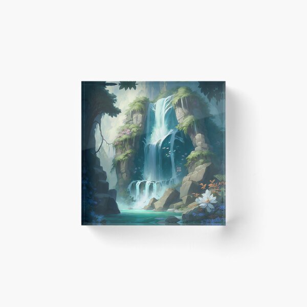 Item preview, Majestic Waterfall Anime Drawing designed and sold by LinearDimension.
