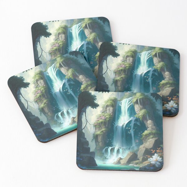 Item preview, Majestic Waterfall Anime Drawing designed and sold by LinearDimension.