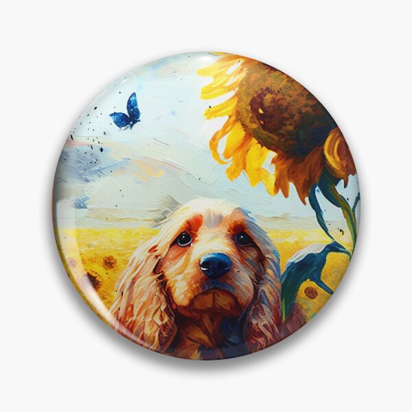 Item preview, Cocker Spaniel Sunflower Painting Adorable Dog designed and sold by rafaeltto.