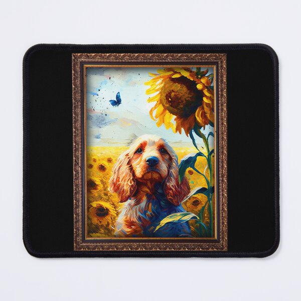 Item preview, Cocker Spaniel Sunflower Painting Adorable Dog designed and sold by rafaeltto.