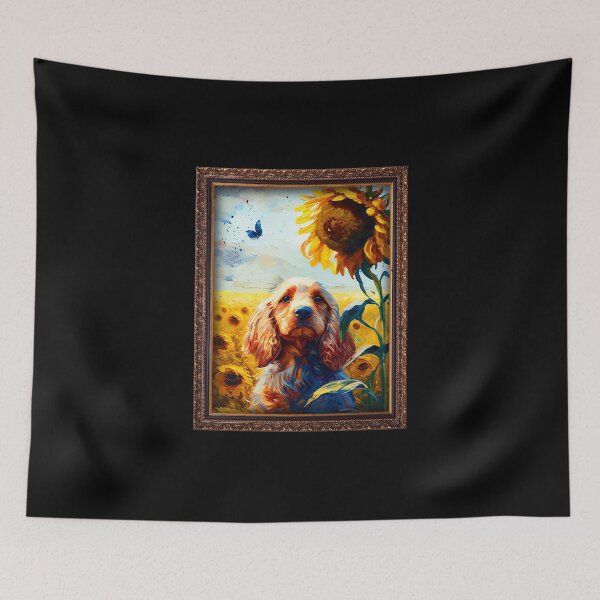 Item preview, Cocker Spaniel Sunflower Painting Adorable Dog designed and sold by rafaeltto.
