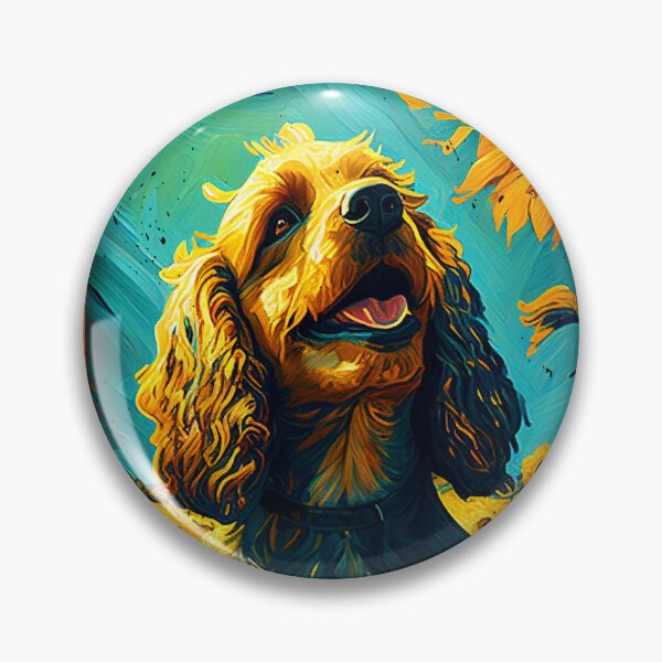 Item preview, Cocker Spaniel Sunflower Painting Adorable Dog designed and sold by rafaeltto.
