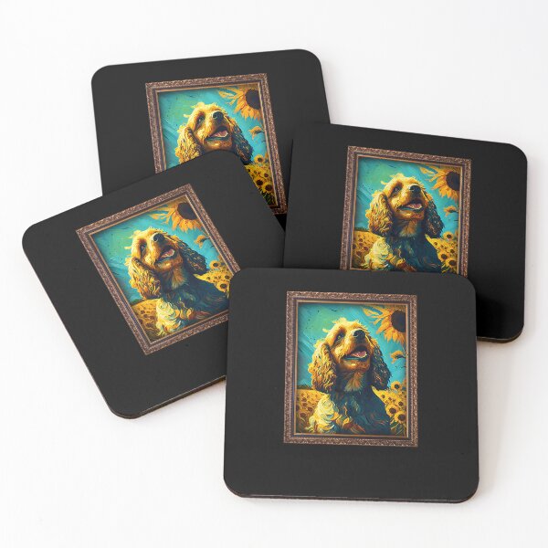 Item preview, Cocker Spaniel Sunflower Painting Adorable Dog designed and sold by rafaeltto.