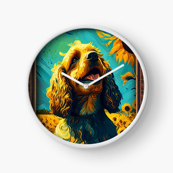 Item preview, Cocker Spaniel Sunflower Painting Adorable Dog designed and sold by rafaeltto.
