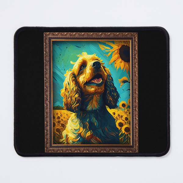 Item preview, Cocker Spaniel Sunflower Painting Adorable Dog designed and sold by rafaeltto.