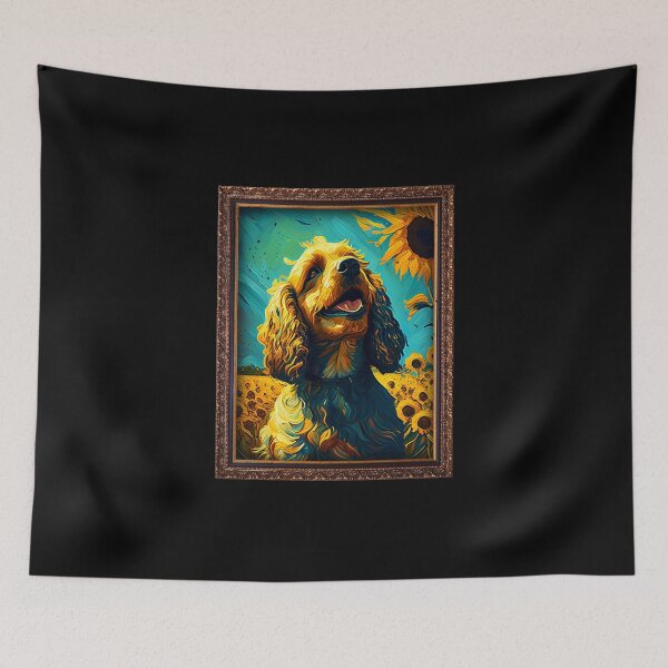 Item preview, Cocker Spaniel Sunflower Painting Adorable Dog designed and sold by rafaeltto.
