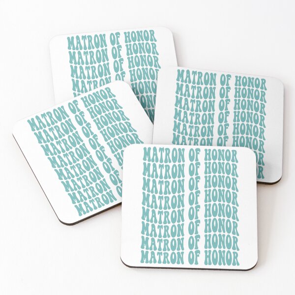 Item preview, Matron of Honor Beachy Teal Retro Graphic Bridal Party Gifts for Bachelorette Party designed and sold by mysticblvd.