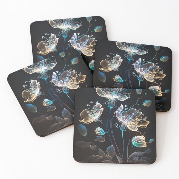 Item preview, flowers with Luminous Lights black background, led backlight artphotos 02 designed and sold by jetaiart.