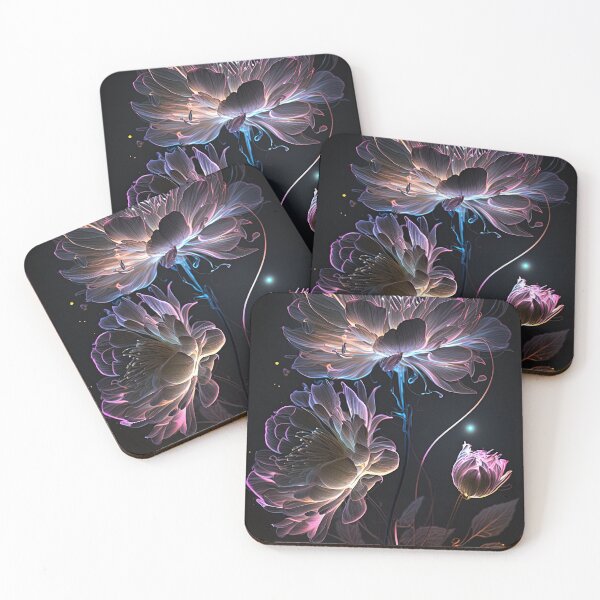 Item preview, flowers with Luminous Lights black background, led backlight artphotos 03 designed and sold by jetaiart.