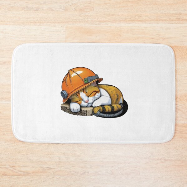 Item preview, Cute Sleeping Cat with Hard Hat designed and sold by iamamiraj.
