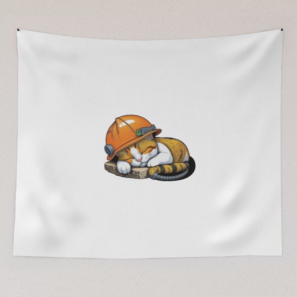 Item preview, Cute Sleeping Cat with Hard Hat designed and sold by Your Favorite Store.