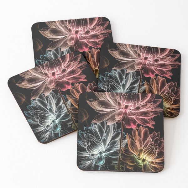 Item preview, flowers with Luminous Lights black background, led backlight artphotos 04 designed and sold by jetaiart.