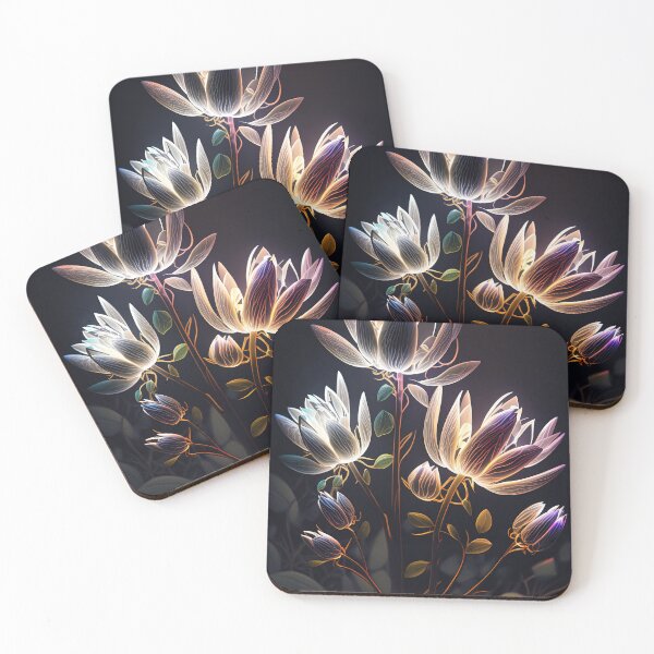 Item preview, flowers with Luminous Lights black background, led backlight artphotos 05 designed and sold by jetaiart.