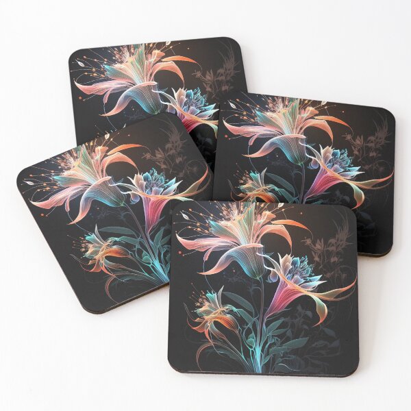 Item preview, flowers with Luminous Lights black background, led backlight artphotos 06 designed and sold by jetaiart.