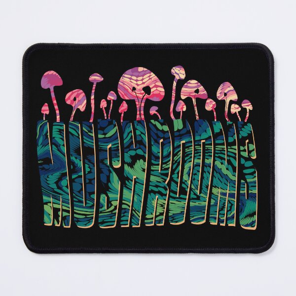 Item preview, Mushrooms in a trippy colored font with fungi designed and sold by DaveDanchuk.