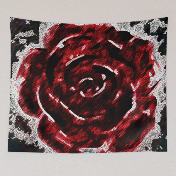 Artikelvorschau, Abstrakter roter Rosen-Digital-Entwurf durch Veda Modern Distorted Flower entworfen und verkauft von kattakitty.
