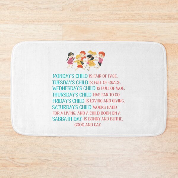 Item preview, Monday_s Child Rhyme - Traditional Children_s Rhyme   designed and sold by tureNotesBy.