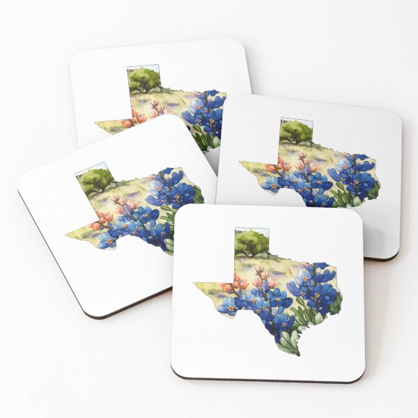 Item preview, Texas Outline Watercolor Bluebonnets designed and sold by Bo-Bros-Tees.
