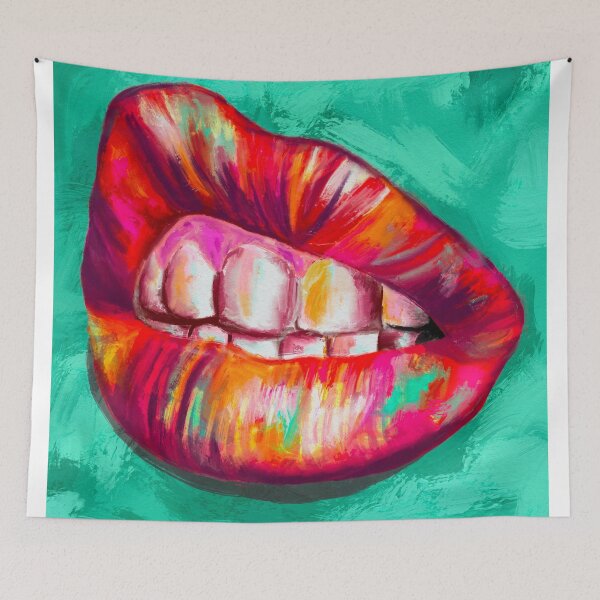 Item preview, Lips falling in colors  designed and sold by Nora Gad.