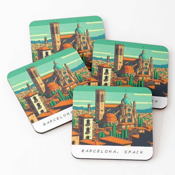 Item preview, Barcelona Pixel Art Retro designed and sold by PixelAirlines.
