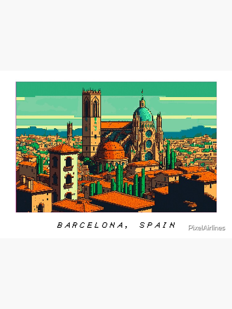 絵画-PUEBLO NUEVO(BARCELONA) Barcelona city drawing