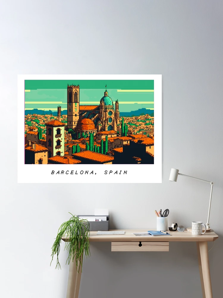 Barcelona Pixel Art Kit Art Board Print for Sale by BrenoM