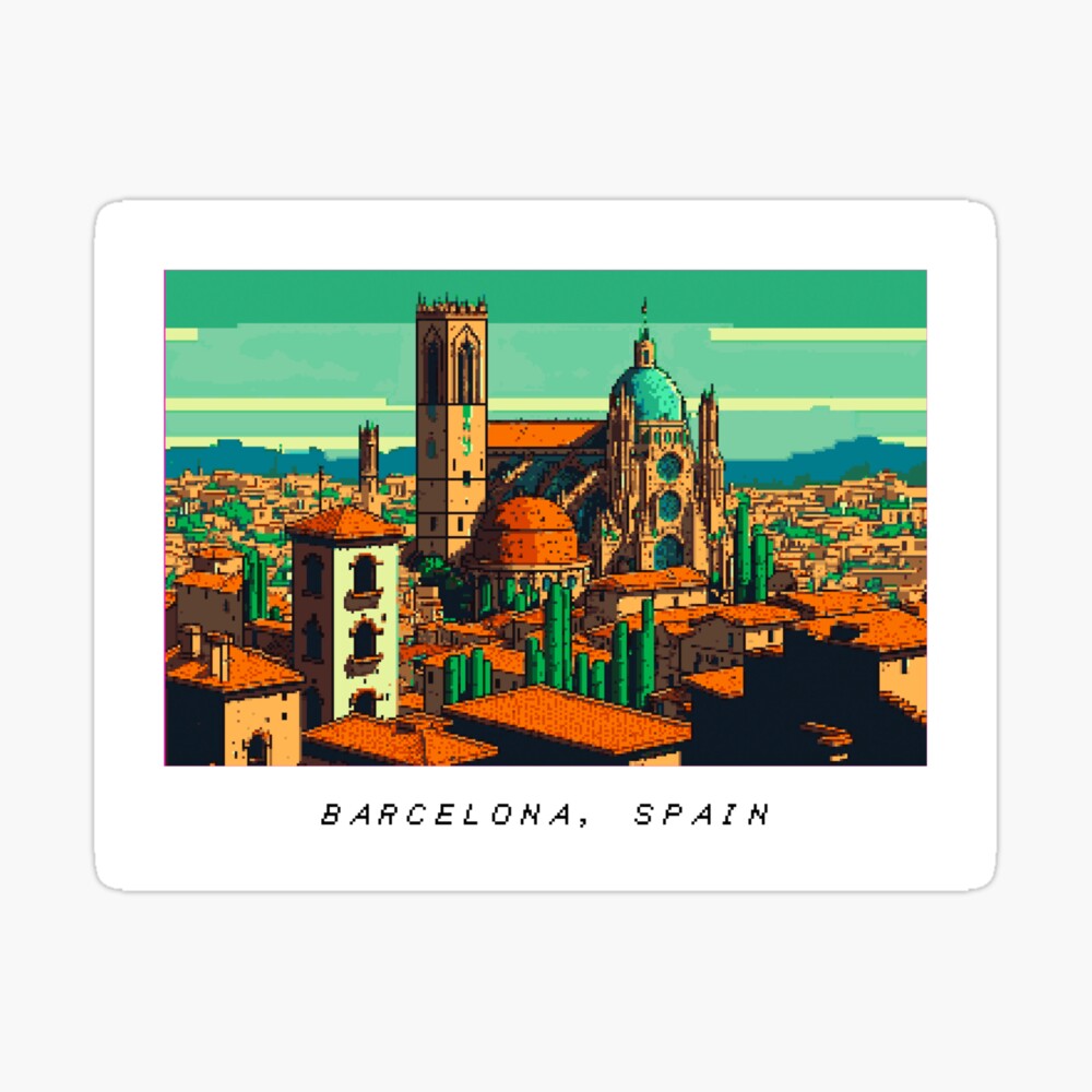 Barcelona Pixel Art Retro