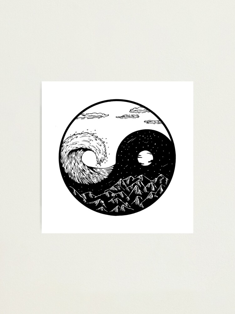 Alternate view of Wave and mountains Ying-Yang Photographic Print