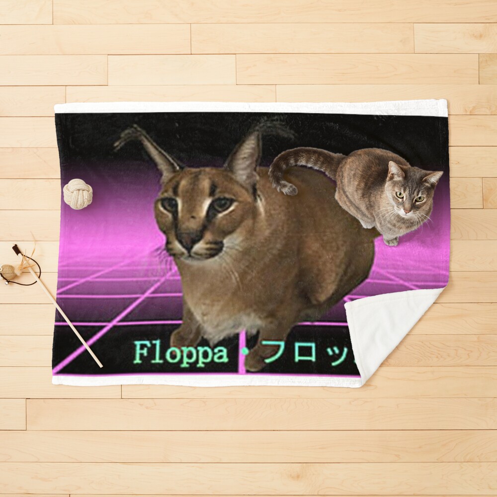 Funny Caracal Cat Floppa Meme Mouse Pad Square Non-Slip Rubber