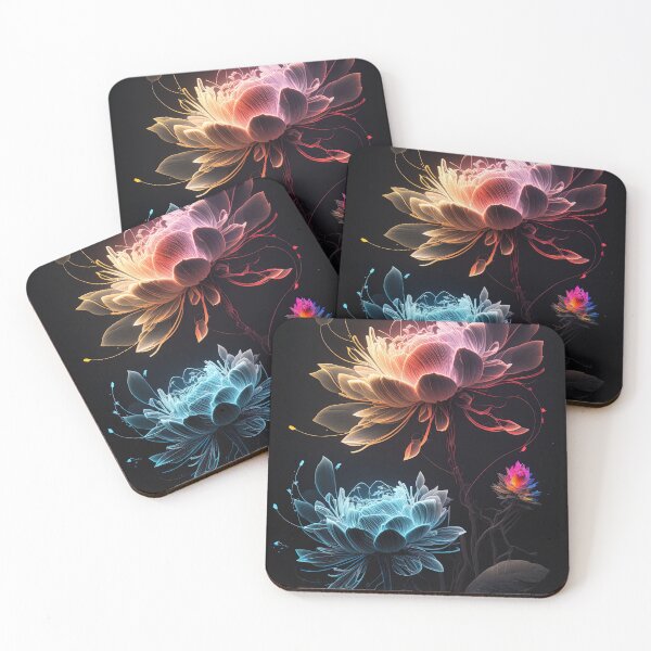 Item preview, flowers with Luminous Lights black background, led backlight artphotos 09 designed and sold by jetaiart.