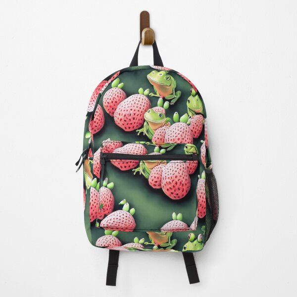 Item preview, Cute Strawberry Frogs Pattern designed and sold by AI Creations ⭐⭐⭐⭐⭐.