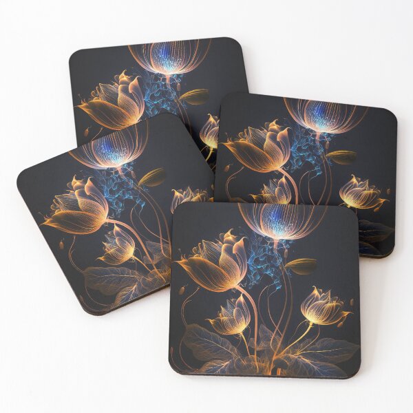 Item preview, flowers with Luminous Lights black background, led backlight artphotos 11 designed and sold by jetaiart.