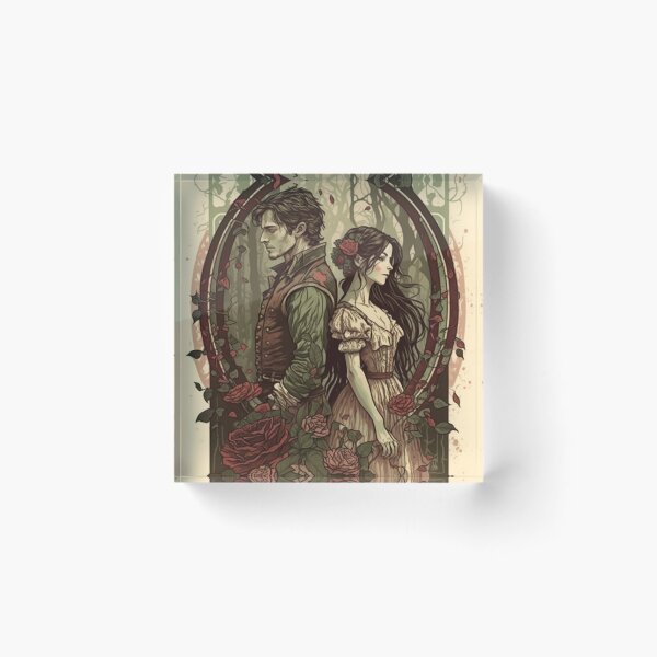 Item preview, Romeo and Juliet Among Roses designed and sold by ArtNouveauChic.