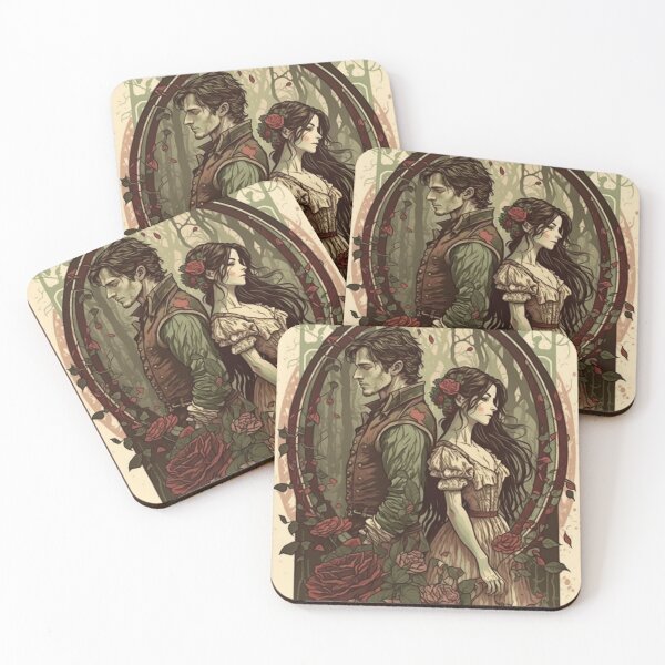 Item preview, Romeo and Juliet Among Roses designed and sold by ArtNouveauChic.