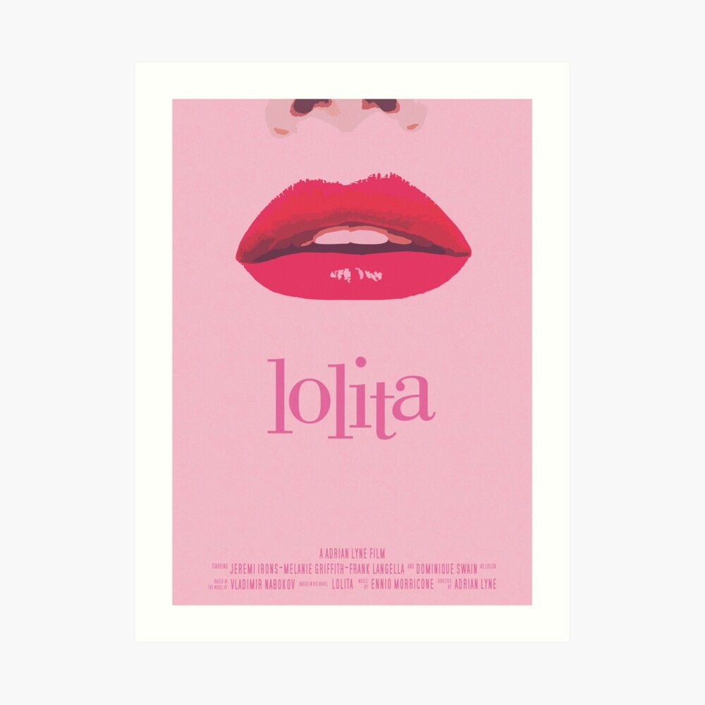 Lolita, Vladimir Nabokov, poster minimalista, poster alternativo,Jeremy  Irons, Dominique Swain, impresión y láminas