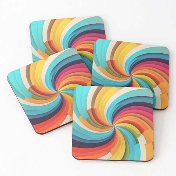 Item preview, Rainbow Swirl Abstract Retro simple Art designed and sold by Print Punk ⭐⭐⭐⭐.
