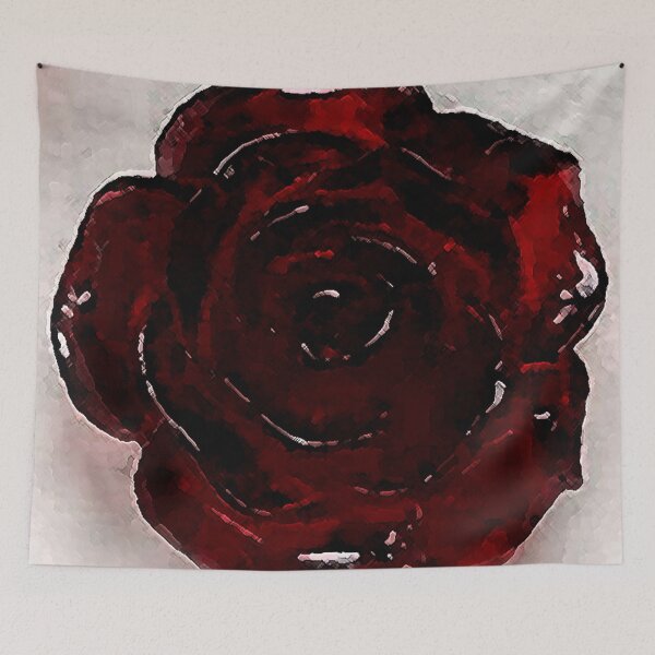 Artikelvorschau, Abstrakter Entwurf Aquarell-Effekt-roter Rosen-Digital durch Veda Modern Distorted Flower entworfen und verkauft von kattakitty.