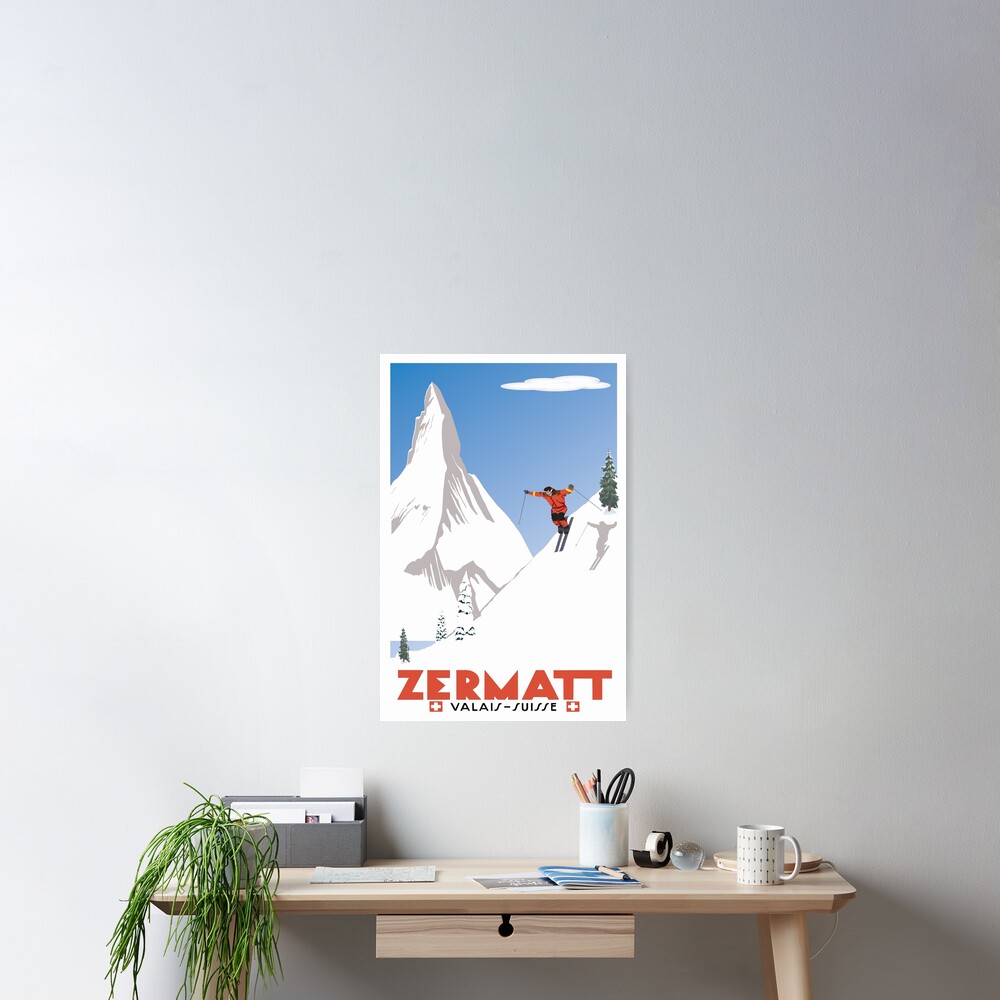 Zermatt, Valais, Switzerland,Ski Poster Poster